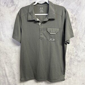 Oakley Polo Shirt Mens XL Gray Short Sleeve Casual